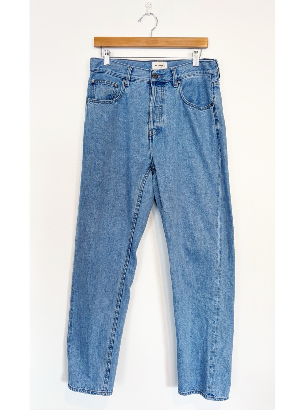 Octobre Editions || Straight Leg Jeans Mid Wash Blue 31 x 30